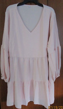 NEW Shein Curve Ruffle Peasant Dress Sz 2XL 100% Dacron Bust 48 Length 37