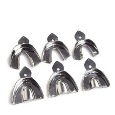 Dental Stainless Steel Non - Perforated Full Denture Impression Trays set of 6