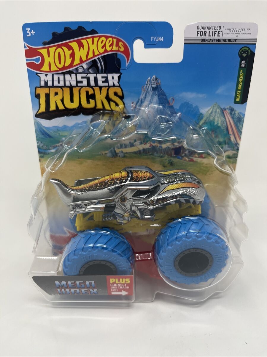  Hot Wheels Monster Trucks Mega Wrex - Plus Connect and Crash  Car 50/75 - Crash Squad 3/4 : Toys & Games