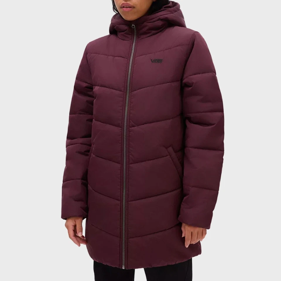 VANS - Womens Foundry Long MTE Jacket - Music Academy Fudge - Quilted Coat - Image 2 of 3