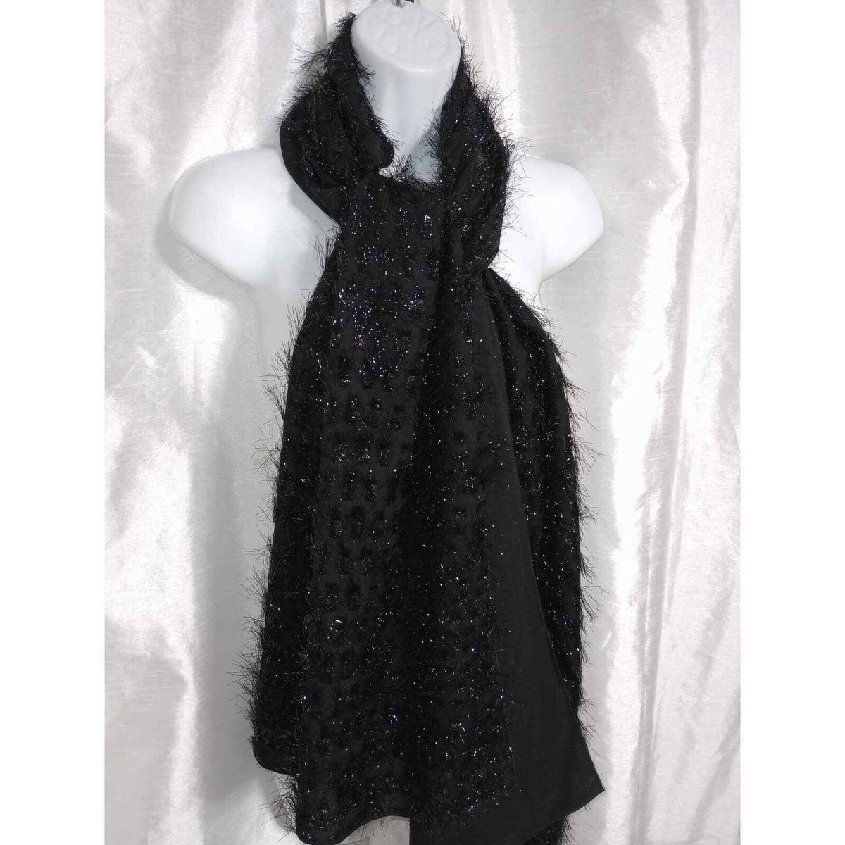 Scarf Black Sparkly Shawl Glamorous FAVOLOSA Wrap Sparkly Scarf