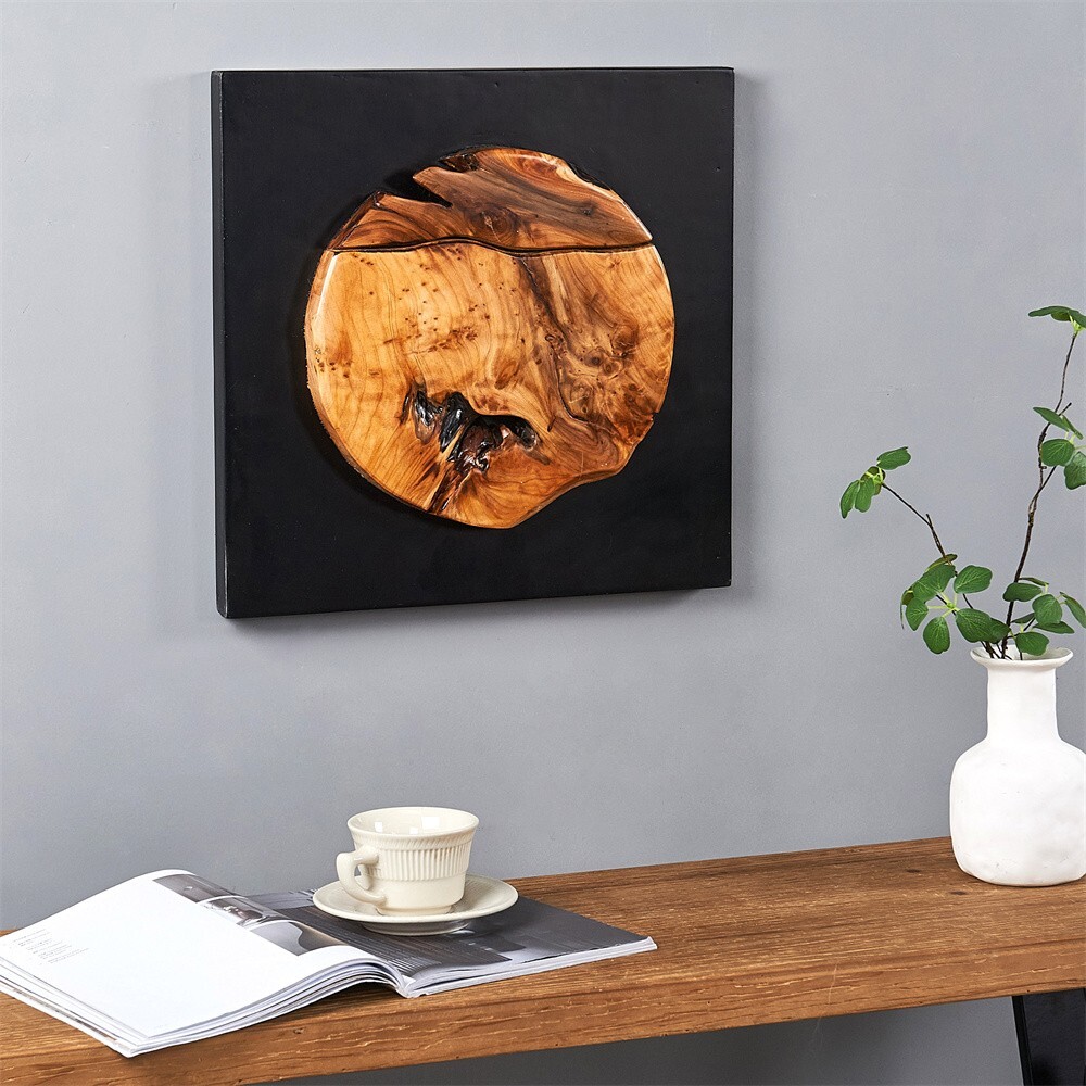 Rustic Cedar Wood Wall Decor 17''x 17'' Farmhouse Live Edge Wall