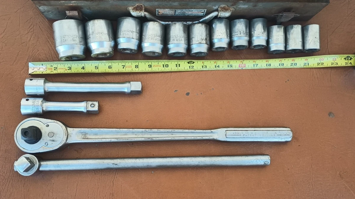 Vintage Craftsman 16 piece V-Series USA 3/4#034; Drive Socket Set With Metal Case eBay CRAFTSMAN Socket Set, 4-Inch Drive, 16-Piece (CMMT12036)