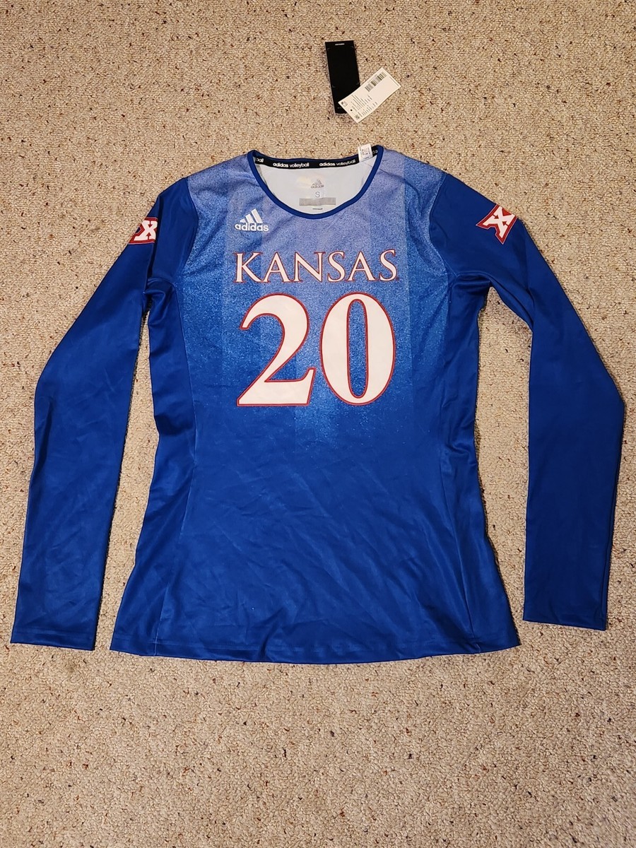 Adidas Kansas Jayhawks Volleyball Jersey Women's Sz S #20 LS NWT