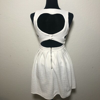 Poetry Sleeveless White Dress Open Heart Back Knee Length Casual Top Size  Small | eBay