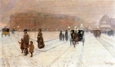 An urban fairy tale land by Childe Hassam Giclee Fine Art Print Repro on Canvas