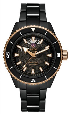 Unbenutzte RADO Captain Cook High-Tech R32127162 schwarze Herrenuhr in Box
