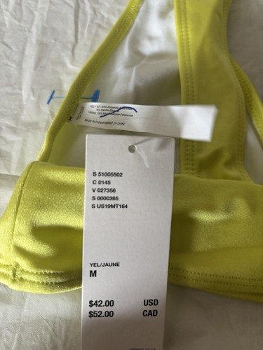 Urban Outfitters Out From Under Bright Yellow Neon Solid 2 Piece Bikini New - Picture 16 of 17