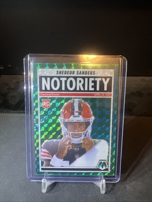 2025 Panini Mosaic SHEDEUR SANDERS Notoriety Green Mosaic Rookie