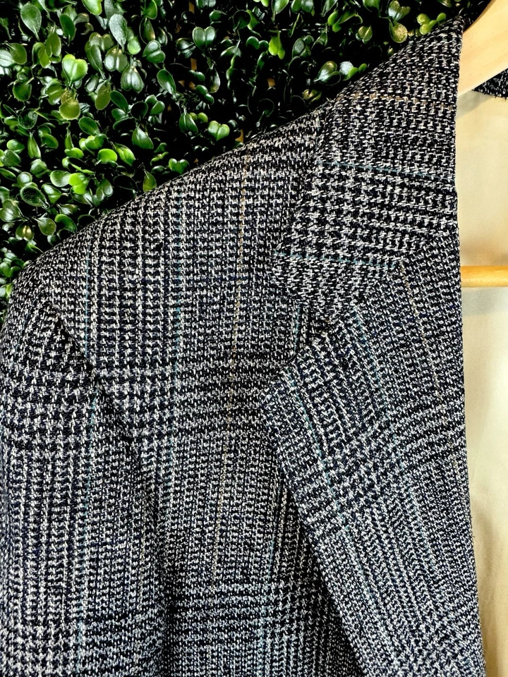 Vintage Prince of Wales Check Glen Plaid Jacket BlazerUSA 44R - Image 4 of 4