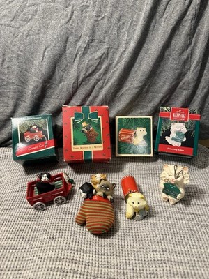 Lot Hallmark Cat Ornaments Mailbox Kitten Three Kittens In A Mitten Country Cat