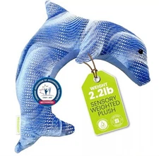 Weighted 2.2 LBS Dolphin Stuffed Animal Pillow Smooth Sensory by manimo NEW