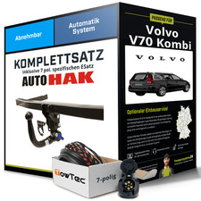 Für VOLVO V70 Kombi III Typ 135 Anhängerkupplung abnehmbar +eSatz 7pol 07-16 Kit