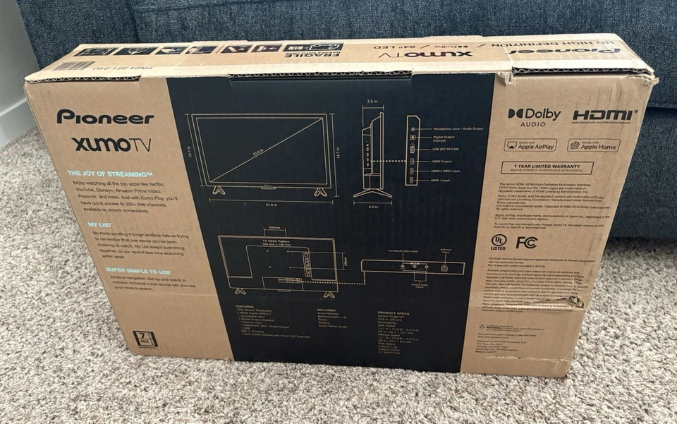 Pioneer  24” - LED HD Smart Xumo TV BRAND NEW ITEM • SEALED BOX - Image 2 of 3