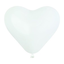 50 BALLONS LATEX COEUR BLANC BIO 25CM
