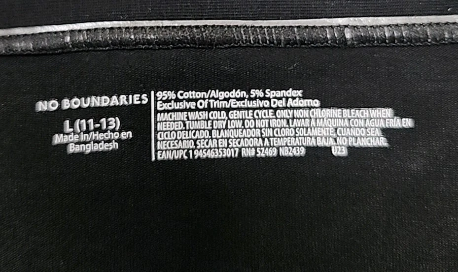 Nuevo con etiquetas Panty Hipster No Boundaries Junior’s Mezcla Algodón Talla Grande 11-13 Negro Foto 4 de 4