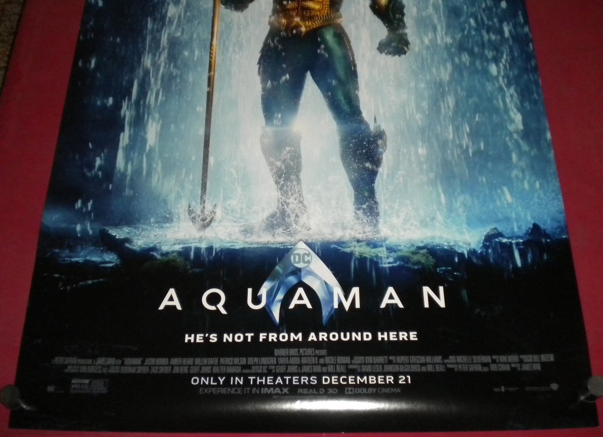 Aquaman Movie Poster 27 x 40 D/S Dafoe Jason Momoa Nicole Kidman Amber Heard