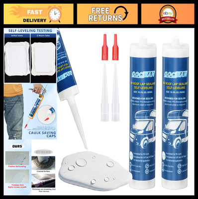 Self-Leveling RV Roof Sealant 2 Pack - Waterproof, UV Resistant, Multi-Surface A