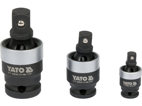 "Yato Universal Kraft-Kardangelenke Set 3Tlg 1/4\" 3/8\" 1/2\" YT-10642"-image