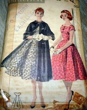 LOVELY VTG 1950s DRESS  COAT BUTTERICK Sewing Pattern 12/32