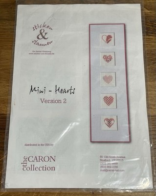 The Caron Collection Mini Hearts Version 2 Cross Stitch Pattern