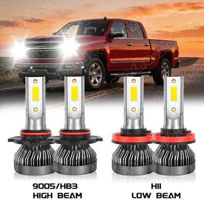 10000K LED Headlight Lights Bulbs Kit For Chevy Silverado 1500 2500HD 2007-2015