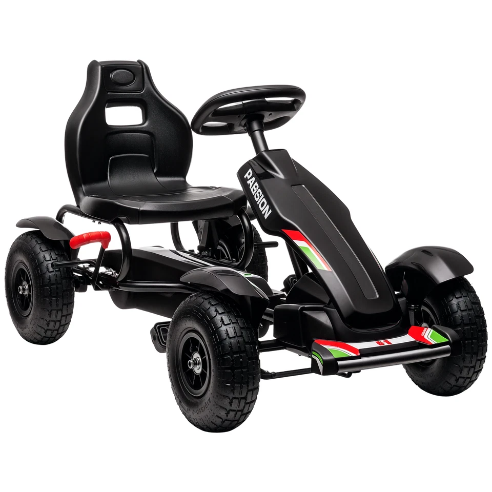 HOMCOM Go Kart a Pedali per Bambini 5-12 Anni in Plastica e Metallo