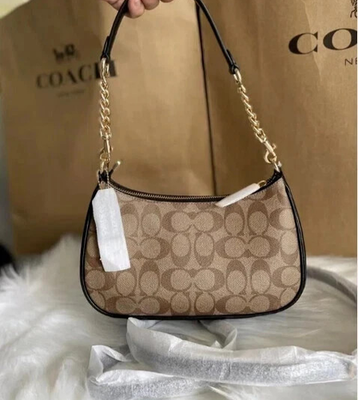 COACH Teri 2 way Shoulder Bag In Signature Canvas Fashion