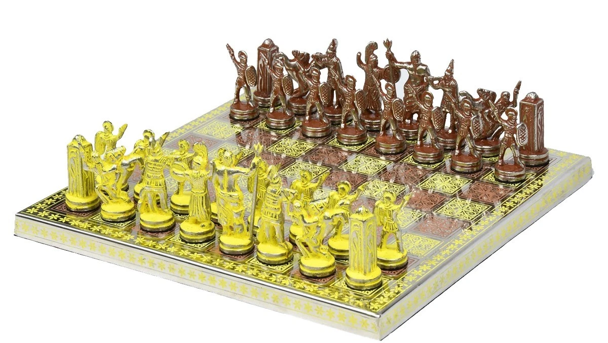 The Alexander Series Brass Chess Pieces With Collectible Premium Chess Board - Picture 1 of 11