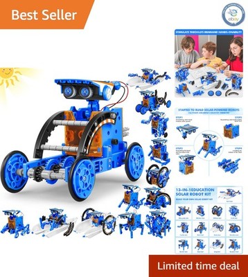 Interactive 13-in-1 Solar Robot Building Model - Safe,  STEM Kit for All