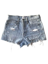 RSQ Washed Light Blue Distressed Denim Cutoff Shorts Size 24 Vintage High Rise