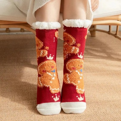 Wintersocken Plüsch Fleecefutter Warm Kuschelig Weihnachtlich Haus