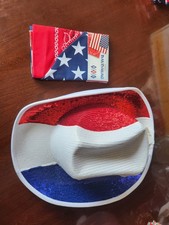 Patriotic Cowgirl Cowboy Hat Red White Blue Sequins And Bandana Set