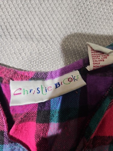 Vintage Christie Brooks Youth Girls Small Multicolor Pastel Plaid Easter 90s - Picture 6 of 11