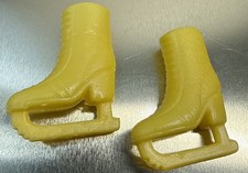 Barbie Doll Ice Skates Solid Yellow w/ Solid Yellow Blades Plastic