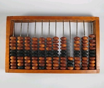 Vintage Wooden Abacus Dovetail  Corners Retro Design Decor 17.5''×10.5'' 