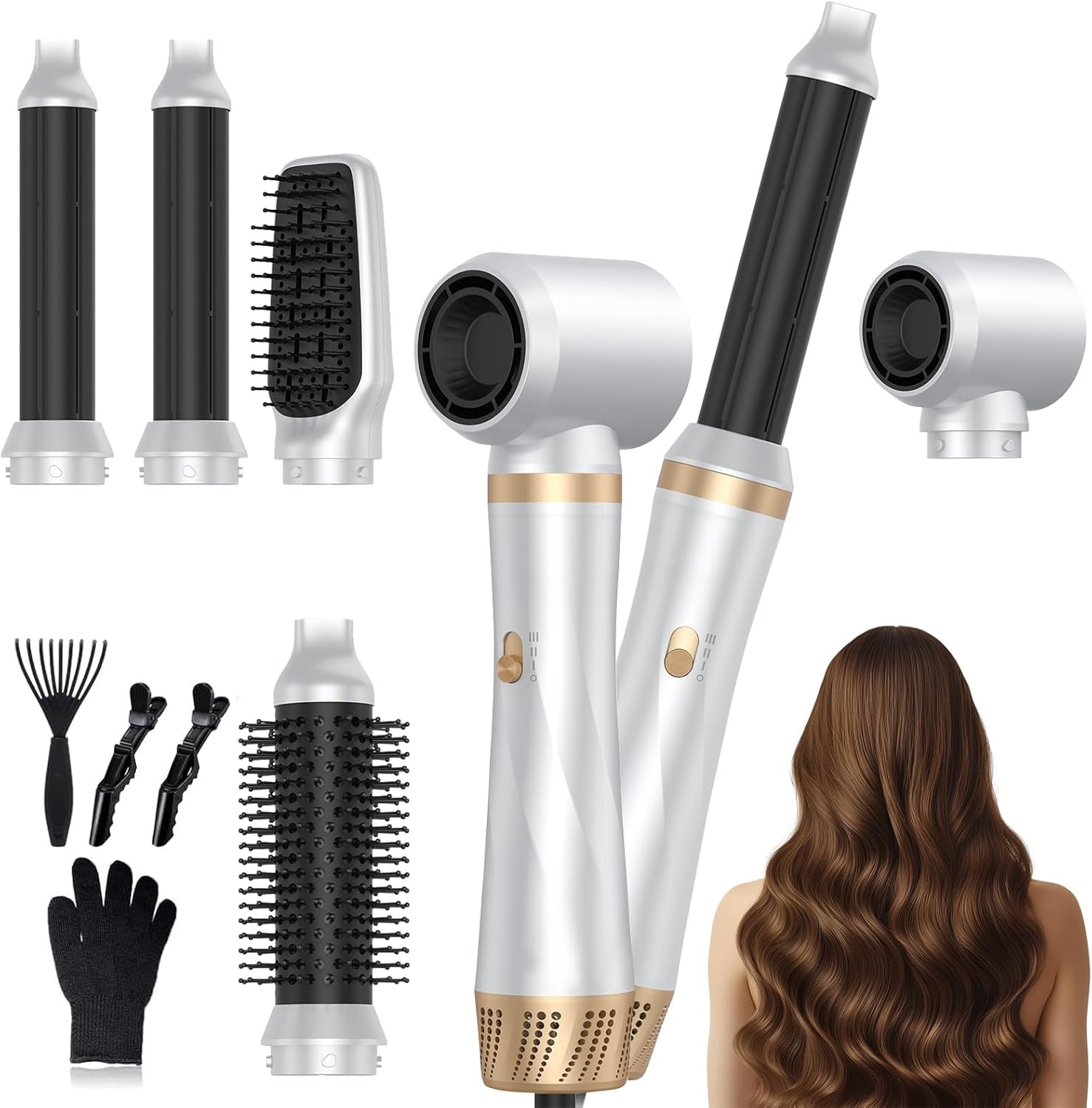Modellatore Capelli ad Aria Calda | Spazzola Volumizzante Professionale