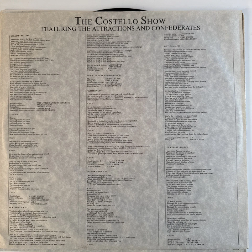 Elvis Costello - King of America Vinyl LP W/Orig Insert EX/VG+ - Image 3 of 4