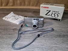 Canon Sure Shot Z155 35mm Point  Shoot Film Camera TESTED    BOX, STRAP  MANUAL