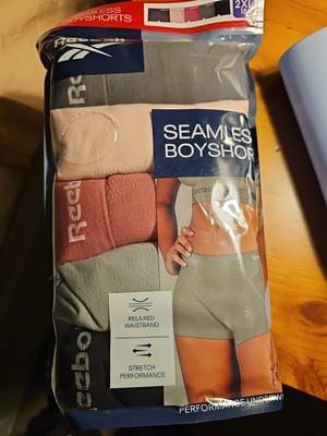 Reebok Ladies 5 Pack Seamless Boyshorts Underwear Size 2XL