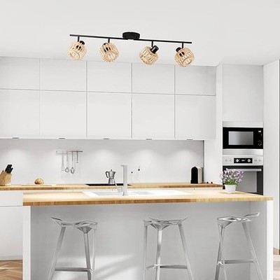 INSPIRE - Deckenleuchte - Pecan - 4 x E14 Max 40 W - L. 88 cm - Ø 12,7 cm - Bamb