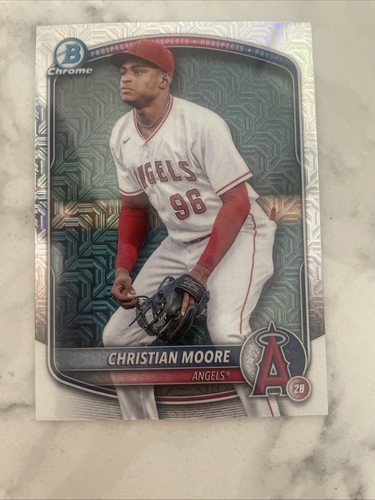 2025 Bowman Mega Box Christian Moore #BCP-107 Chrome Mojo Refractor ANGELS