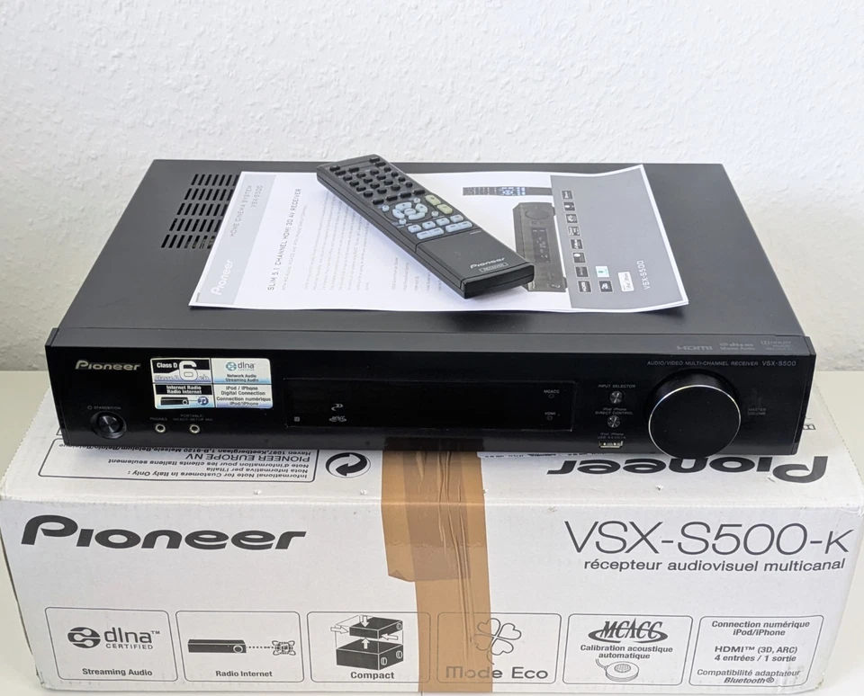 Pioneer VSX-S500 Netzwerk Kompakt Receiver HDMI, flache Bauart m. Fernbedienung - Bild 2 von 4