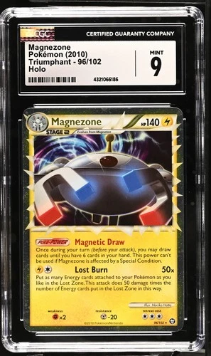 CGC 9 Magnezone #96 Holo Prime Triumphant Pokemon 2010 Pop 58 Swirl 🌀