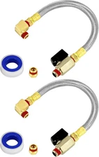 2 Pack Extended Tank Drain Valve Assembly Kit for Air Compressor, Including 10 I