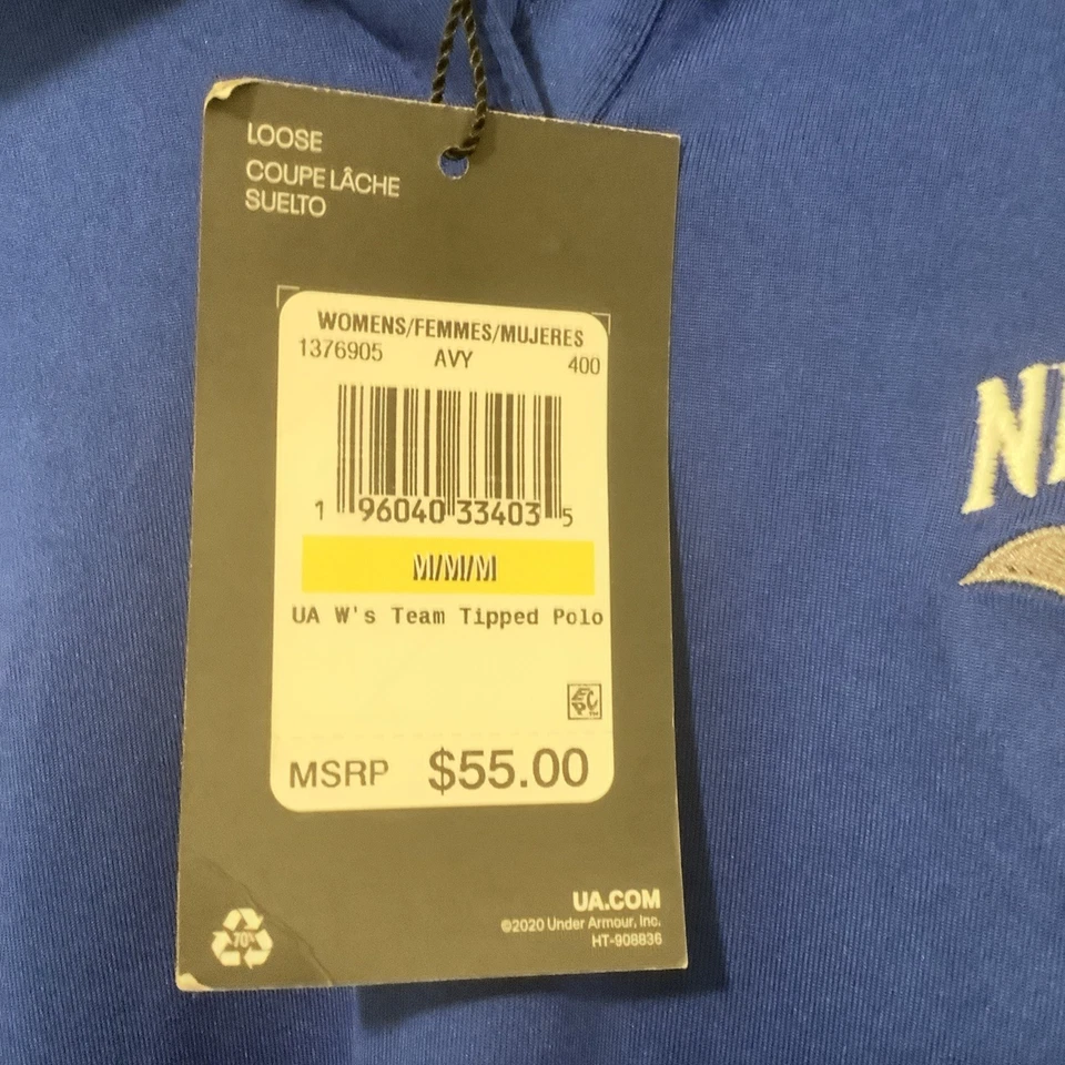 Under Armour Womens NWT New Orleans Privateers Blue Golf Polo Loose Shirt Size M - Image 3 of 4