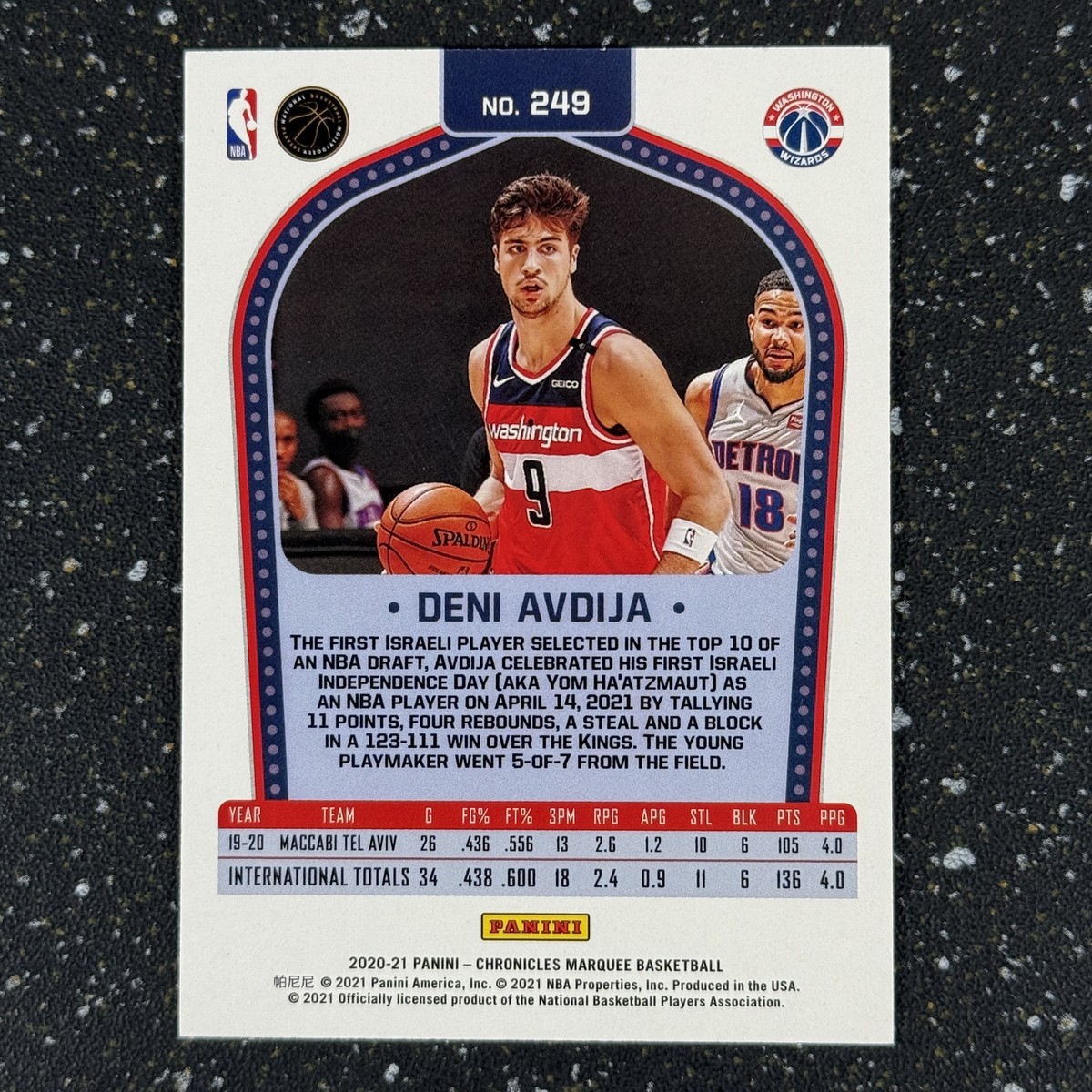 Deni Avdija Rookie RC 2020-21 Panini Chronicles Marquee #249