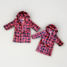 Cat Jack Fleece Hooded Hood Robe Tie Waist Pockets Red Black 4T 5T w Pockets