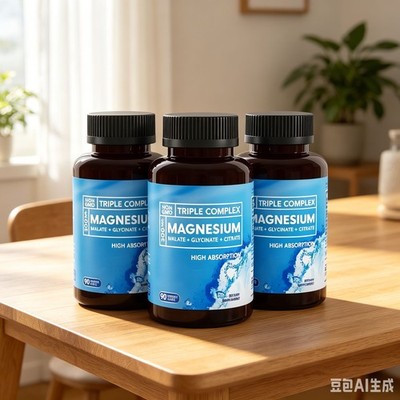 BioEmblem 3X Complex Magnesium Triple | 300mg Magnesium Glycinate Malate&Citrate