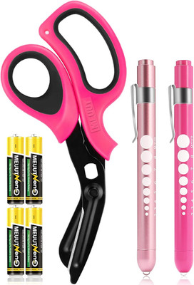 3 Pack Pen Light & Medical Scissors-One Pantented Trauma Scissor Two LED Penligh